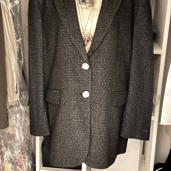 Women’sCoach Wool bl tweed Tailored  Jacket extra large NWT - Picture 8 of 16